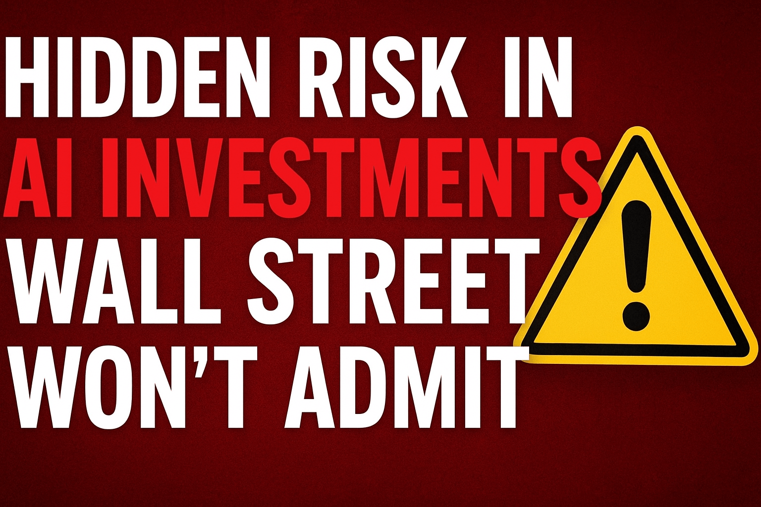 Hidden Risk in AI Investments Wall Street Won’t Admit